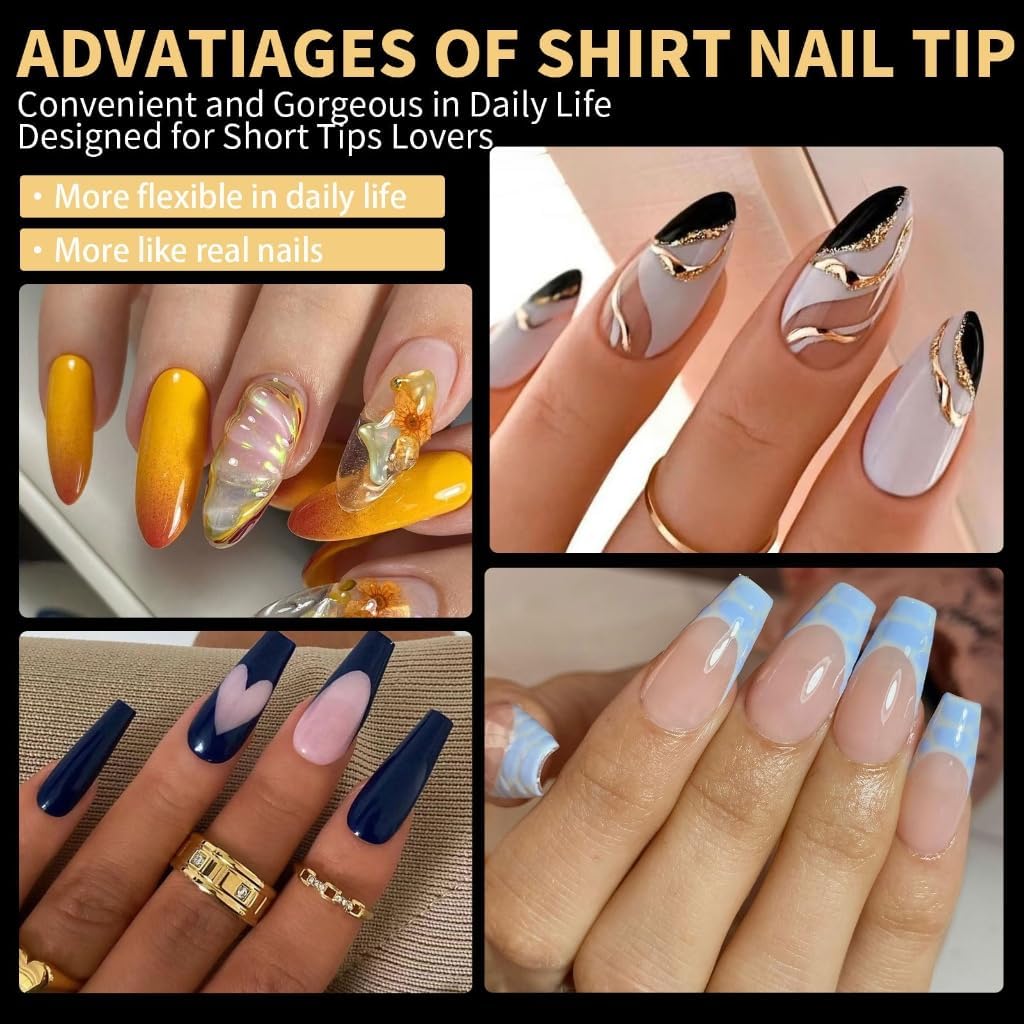 480x/Set Semi-Frosted Nails Tips for Nails Extensions Press On Nails Soft Gels Tips Full Covers False Nails Tips