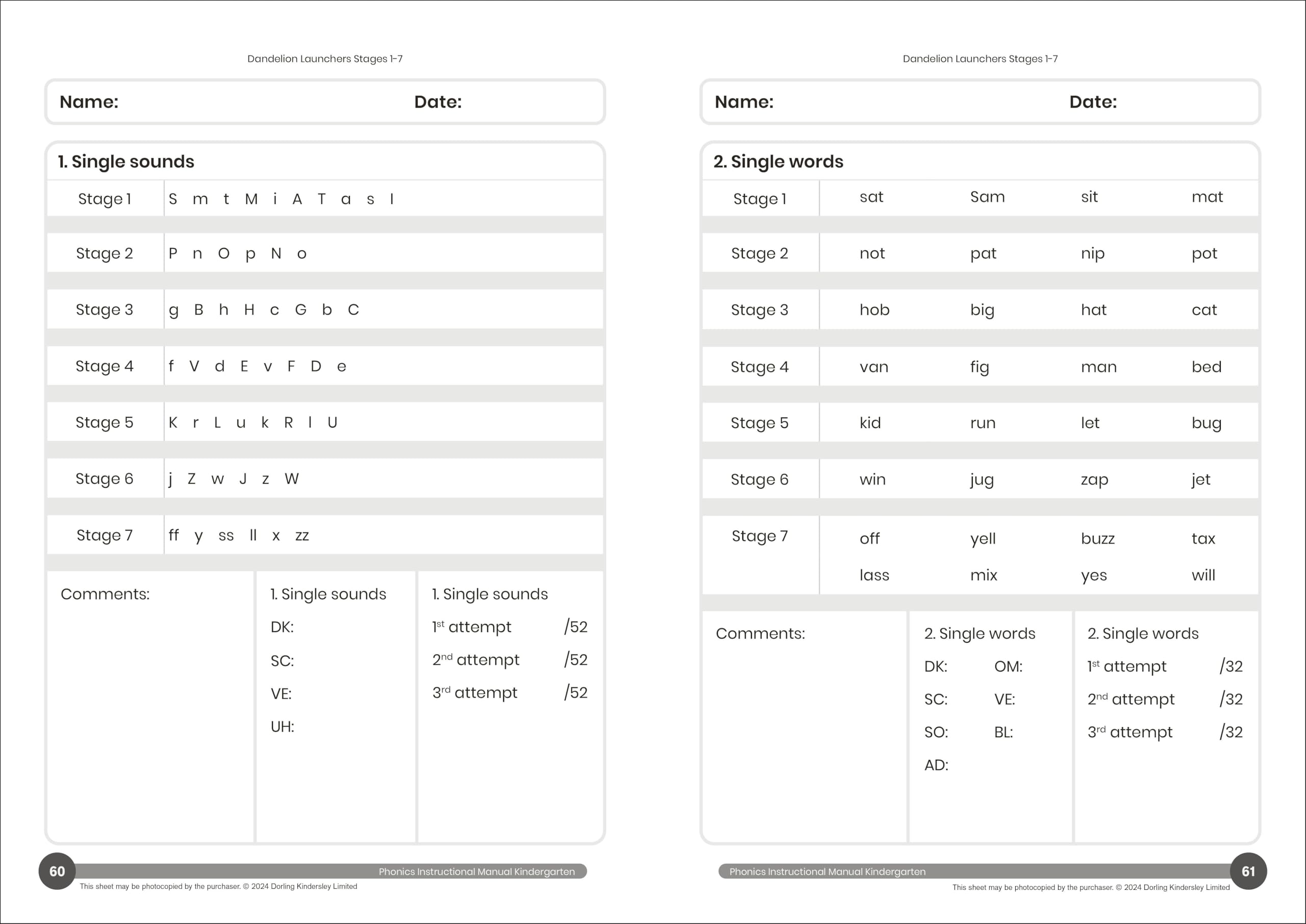 Phonic Books Dandelion Instructional Manual Kindergarten: The foundations of phonics, engaging activity ideas, lesson plans, progress tracking and assessment (Phonic Books Beginner Decodable) - Image 5