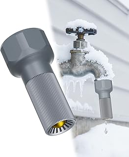 Mokeyder 3/4-Inch Thread Faucet Freeze Protection Valve, Freeze Proof Faucet Cover for Outdoors, Winter Frost Proof Auto Temperature Control for Garden, Lawn & Yard Spigot, Grey, 1Pack
