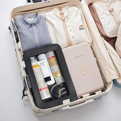 Miniatura 5 de LETGO Black Deals Friday Deals 2023 - Bolsa organizadora de maquillaje transparente con correa para asa, bolsa de cosméticos portátil de viaje para