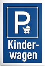 Parking Pram Sign - 30 x 20 cm Plastic Sign - Funny Sign for Parents - Gift Idea for Families - Weatherproof Decoration for Home and Garden