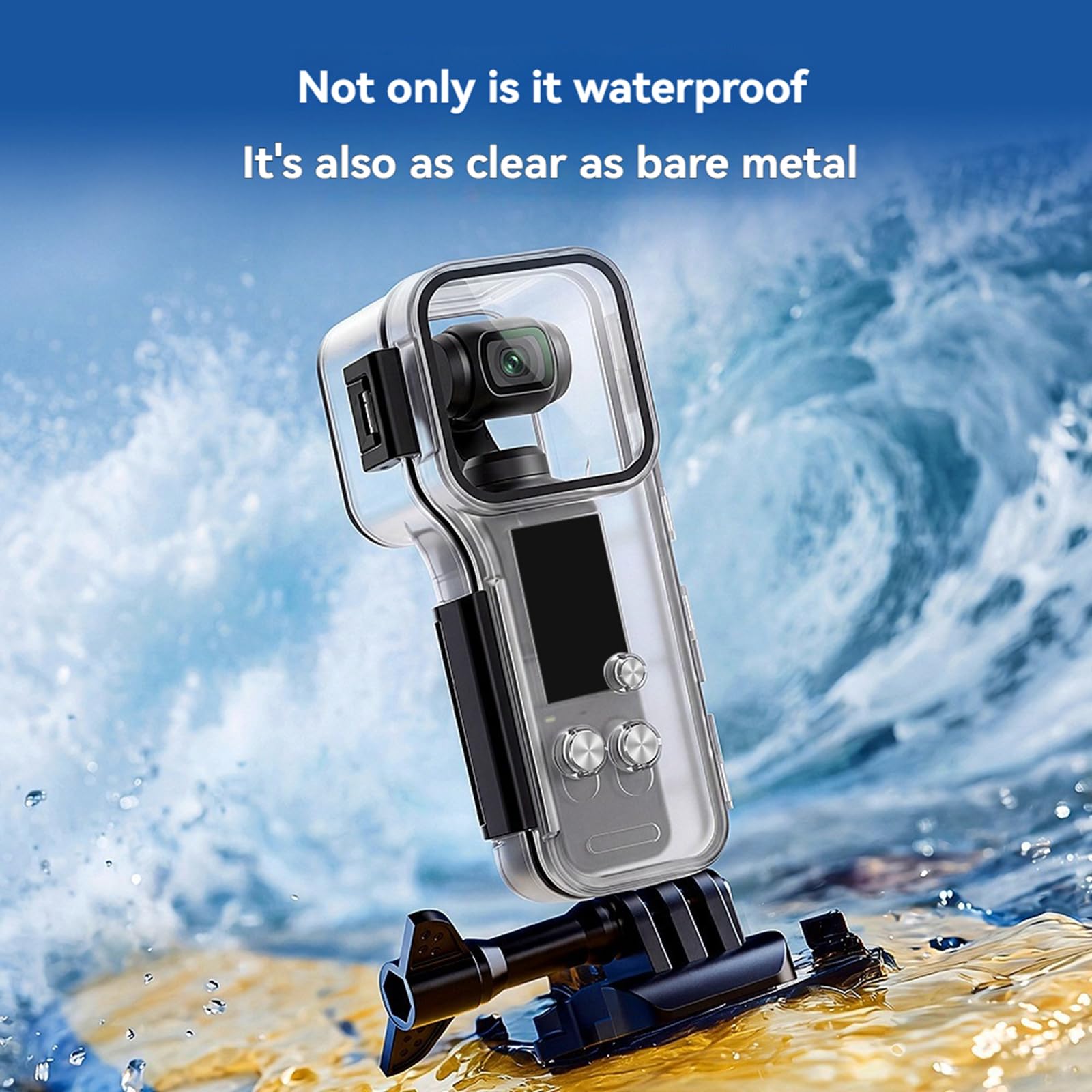 Wasserdichtes Gehäuse für DJI Osmo Pocket 4 Handheld Gimbal Kamera, Rundumschutz Hartschale Abdeckung mit gehärtetem Glas Linse, stoßfestes staubdichtes Gehäuse für Unterwasser/Vlogging/Reisen
