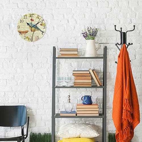 Miniatura 4 de senya Reloj de pared silencioso de 9.5 pulgadas, funciona con pilas, redondo, sin tictac, decorativo, acrílico, silencioso, para dormitorio,