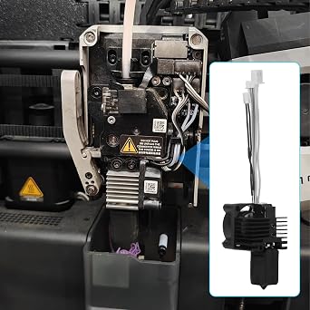 X1 Carbon,X1 X1C Hotend Kit for Bambu lab X1 Series 3D Printer, with Fan, hot end,Thermistor, Ceramic Heater, 0.2/0.4/0.6/0.8mm Hardened Steel Nozzle and Extruder Heating Block Replacement