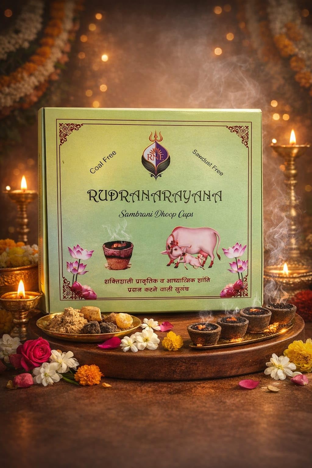 Rudranarayana Sambrani Dhoop Cups - Coal Free Incense -1