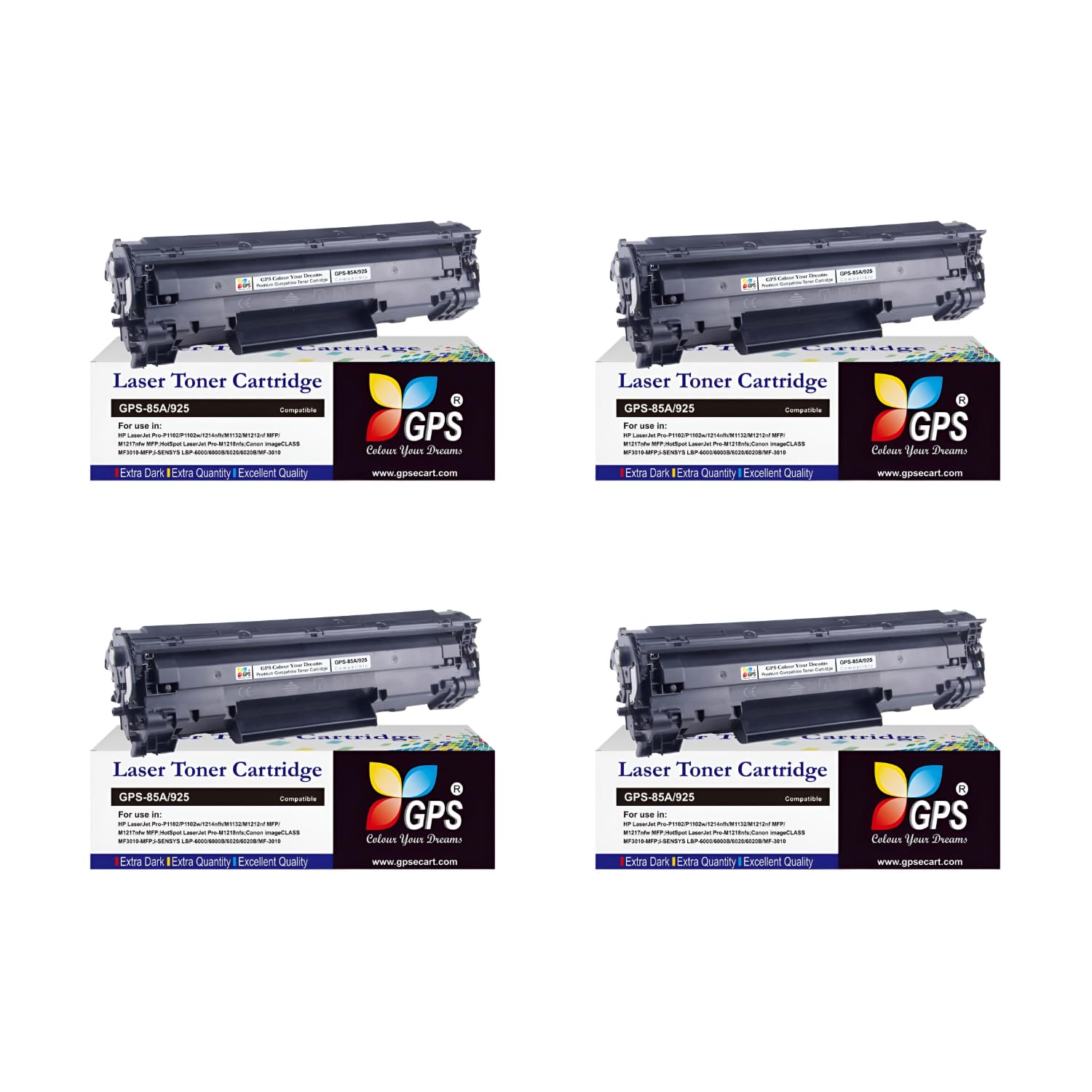 GPS Colour Your Dreams 925 for Canon 925 Toner Cartridge Compatible for Canon LBP 6030W, 6030B, 6018B, 3010B,MF3010 (Pack of 4)