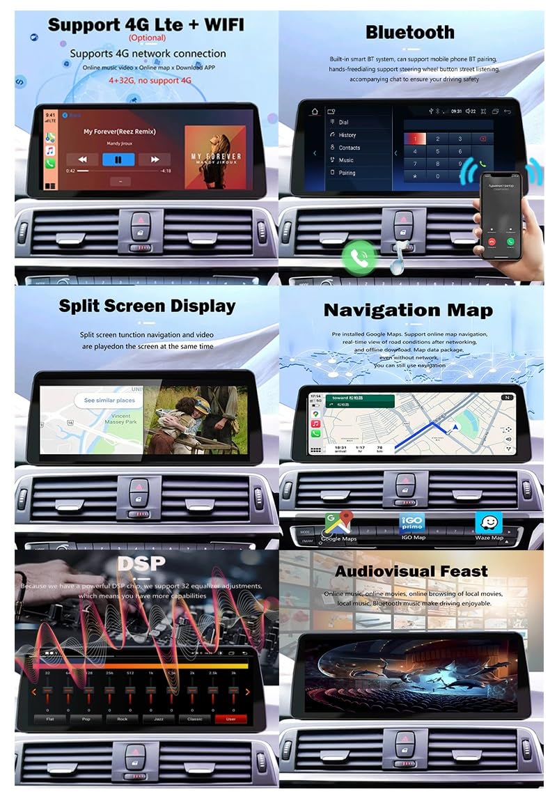 Odtwarzacz samochodowy z Androidem 15, 12.3'' ekranem dotykowym, nawigacja GPS Dla BMW Mini 2007 Radio samochodowe, obsługa sterowania z kierownicy(8 Core 4G+Wifi 8+128GB)