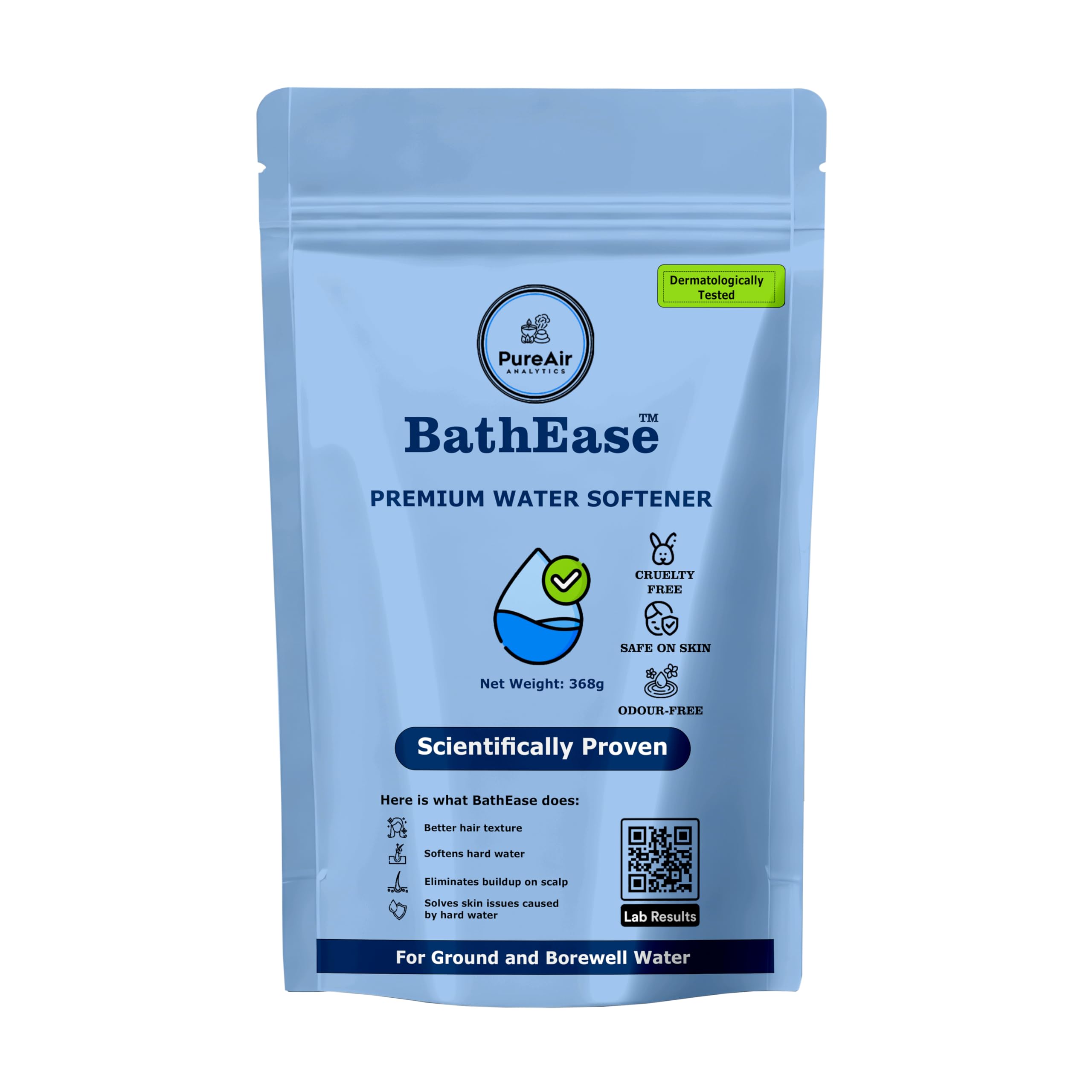 BathEase Premium Water Softener | Immediately Reduces Hardness and Balances pH | Helps with Hair Loss Due to Hard Water | Brightens Dull Skin Due to Hard Water | Easy to Use - Pack of 1 (8 sachets)
