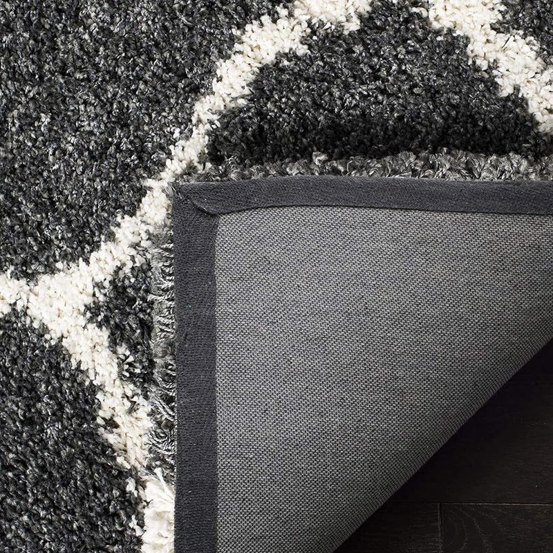 Image of SAGON Anti-Skid Shaggy Carpet Rug for Home | Ultra-Soft Plush Floor Mat for Living Room & Bedroom | Non-Slip, High-Density, Cozy Luxury Decor| 6 x 9 Feet Gray Ivory Diamond