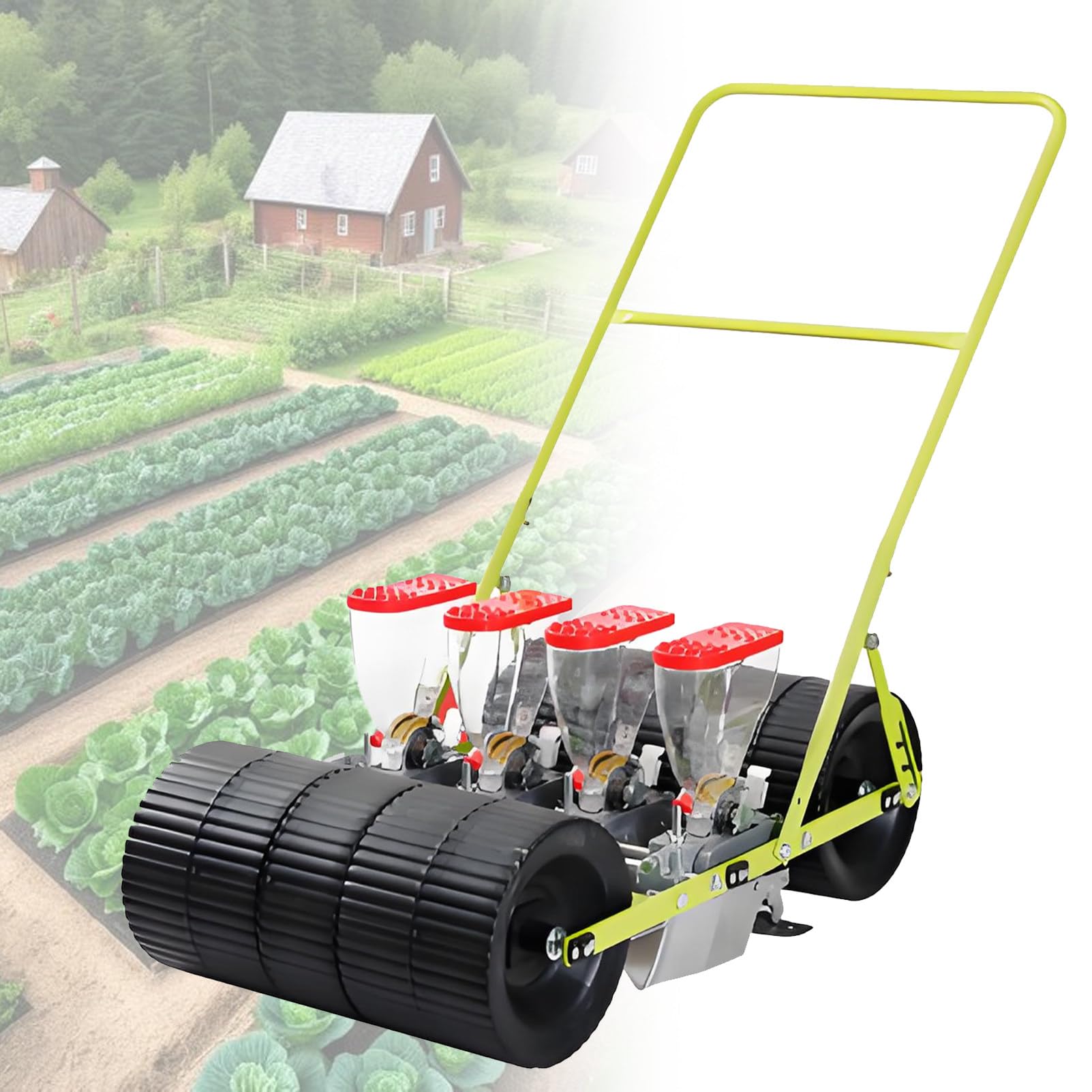 Semoir de jardin multi-rangs portable 4 lignes pour maraîchage