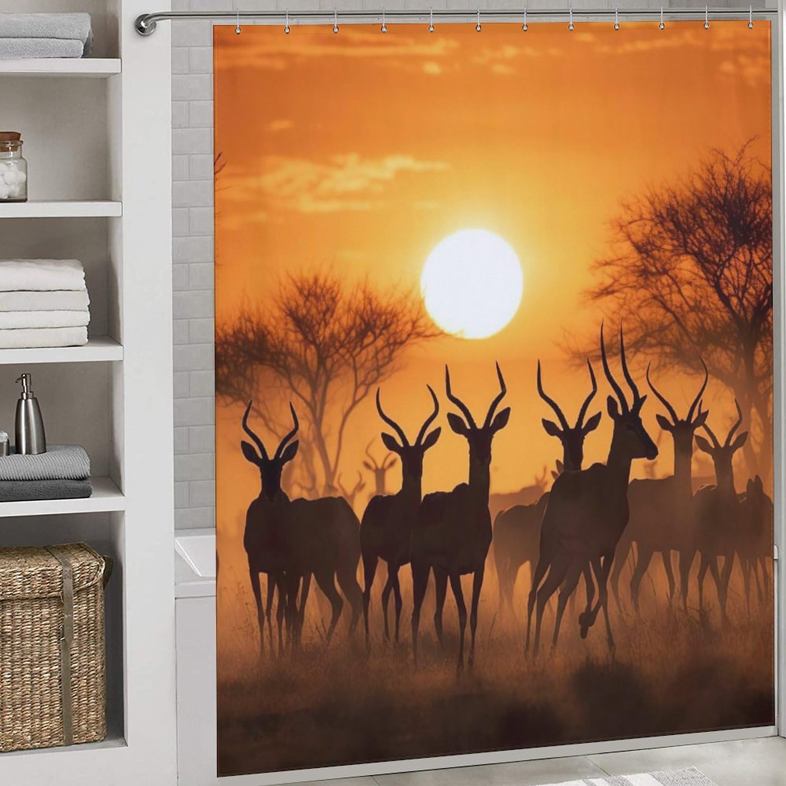 Rideau baignoire Antilope 183x183cm pour stopper l'eau au sol