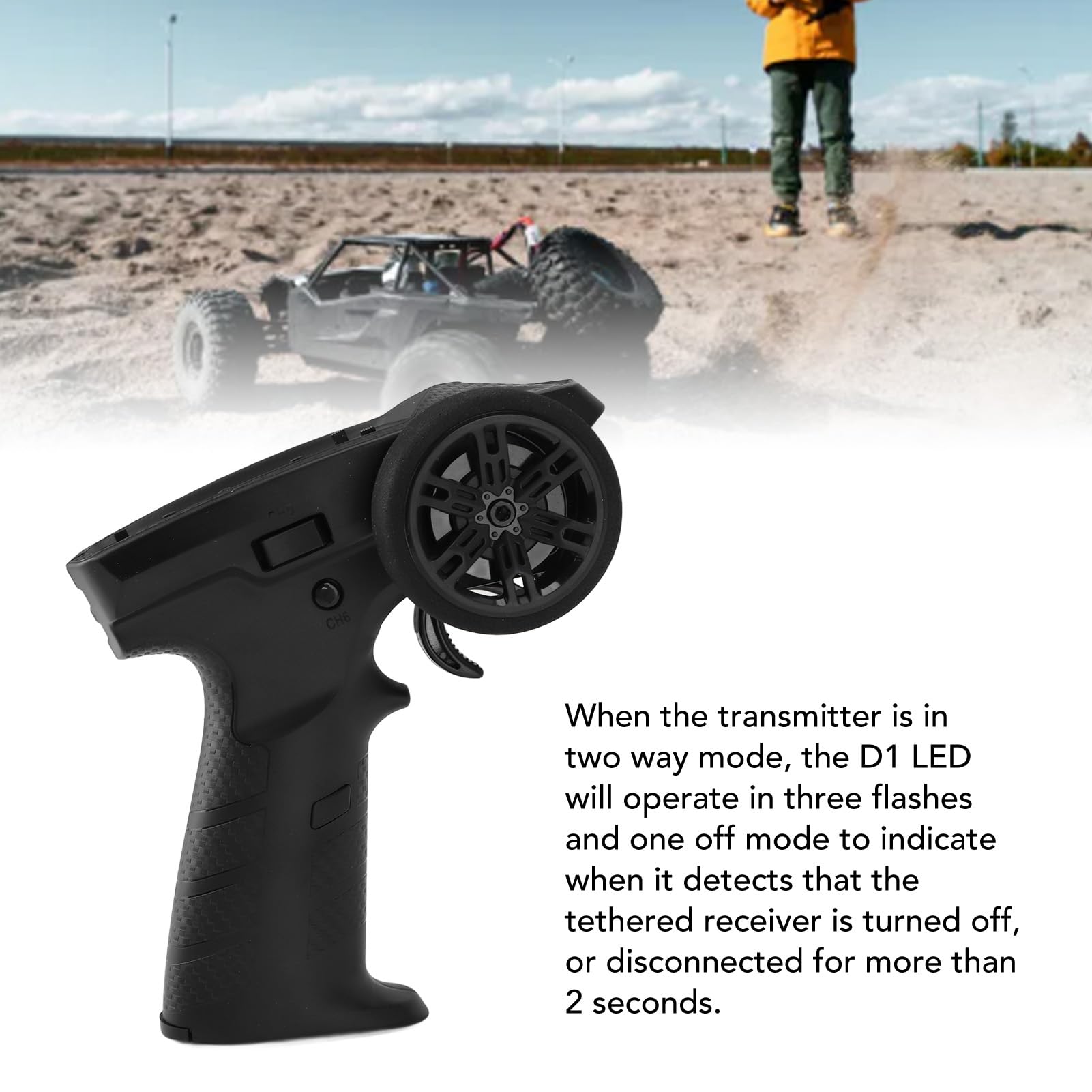 7 Channels RC Transmitter and Receiver, FS R7D 2.4GHz Radio Controller System for RC Crawler, Buggy, Cars and Boats