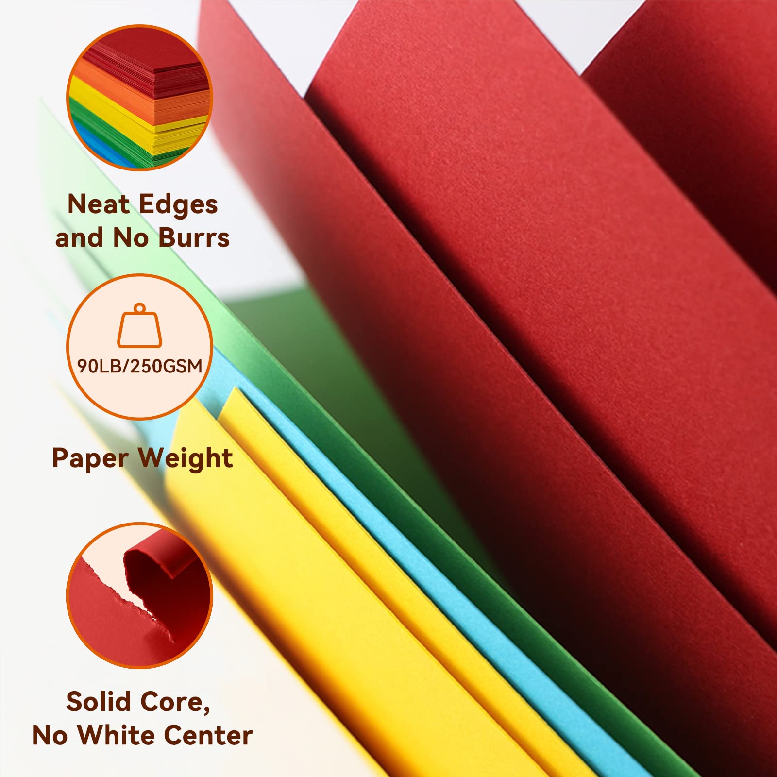 8,5 x 11 Karton, 70 Blatt, farbiger Karton, sortiert, 25 Farben, 40,8 kg/250 g/m², farbiges Papier für Cricut-Maschinen, Kartenherstellung, Scrapbook und Bastelarbeiten