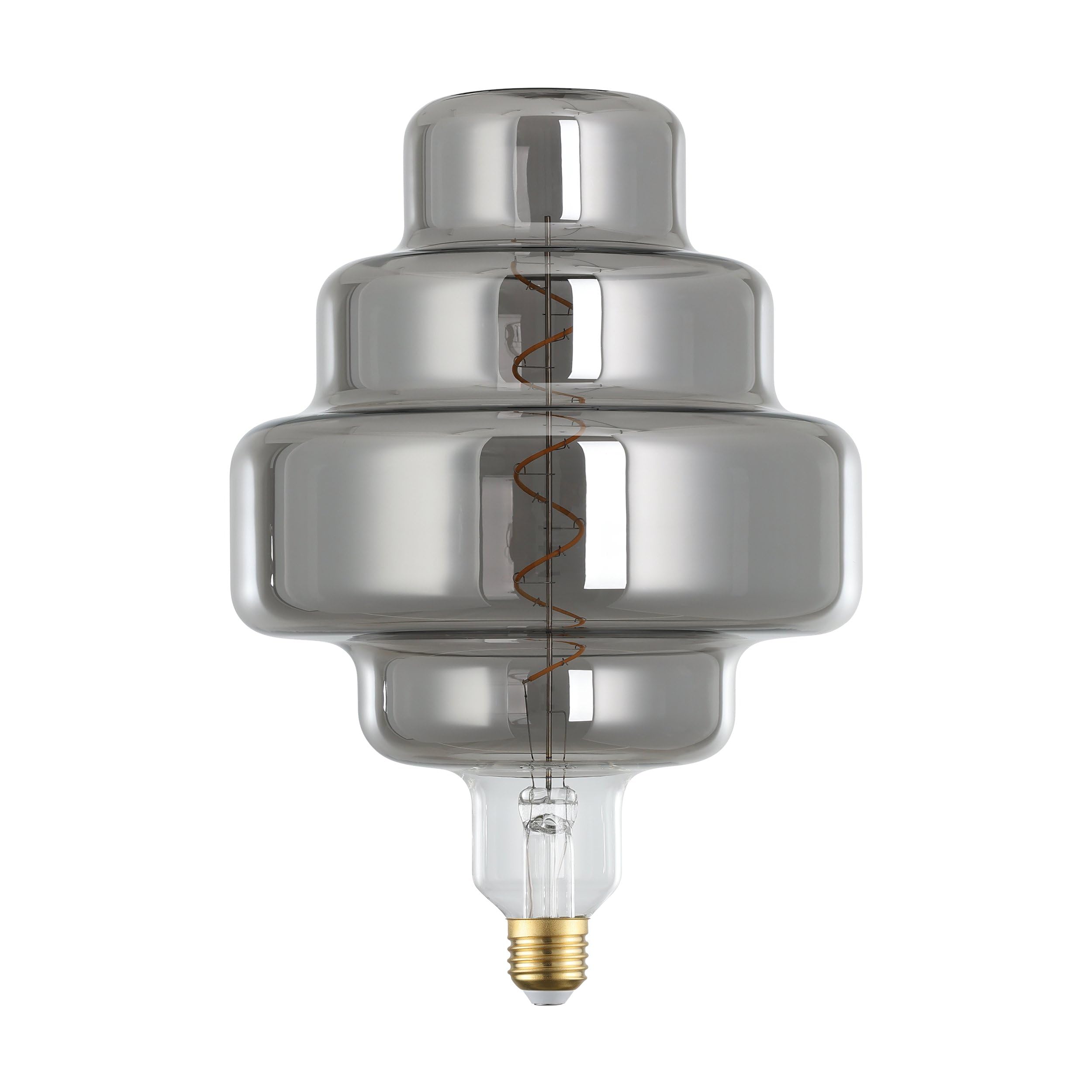 Eglo Lampadina XXL E27, dimmerabile, a spirale, stile rétro, molto | grande, in vetro fumé, 4 W, 110 lumen, luce bianca calda, 2000 K, lunghezza 29 cm