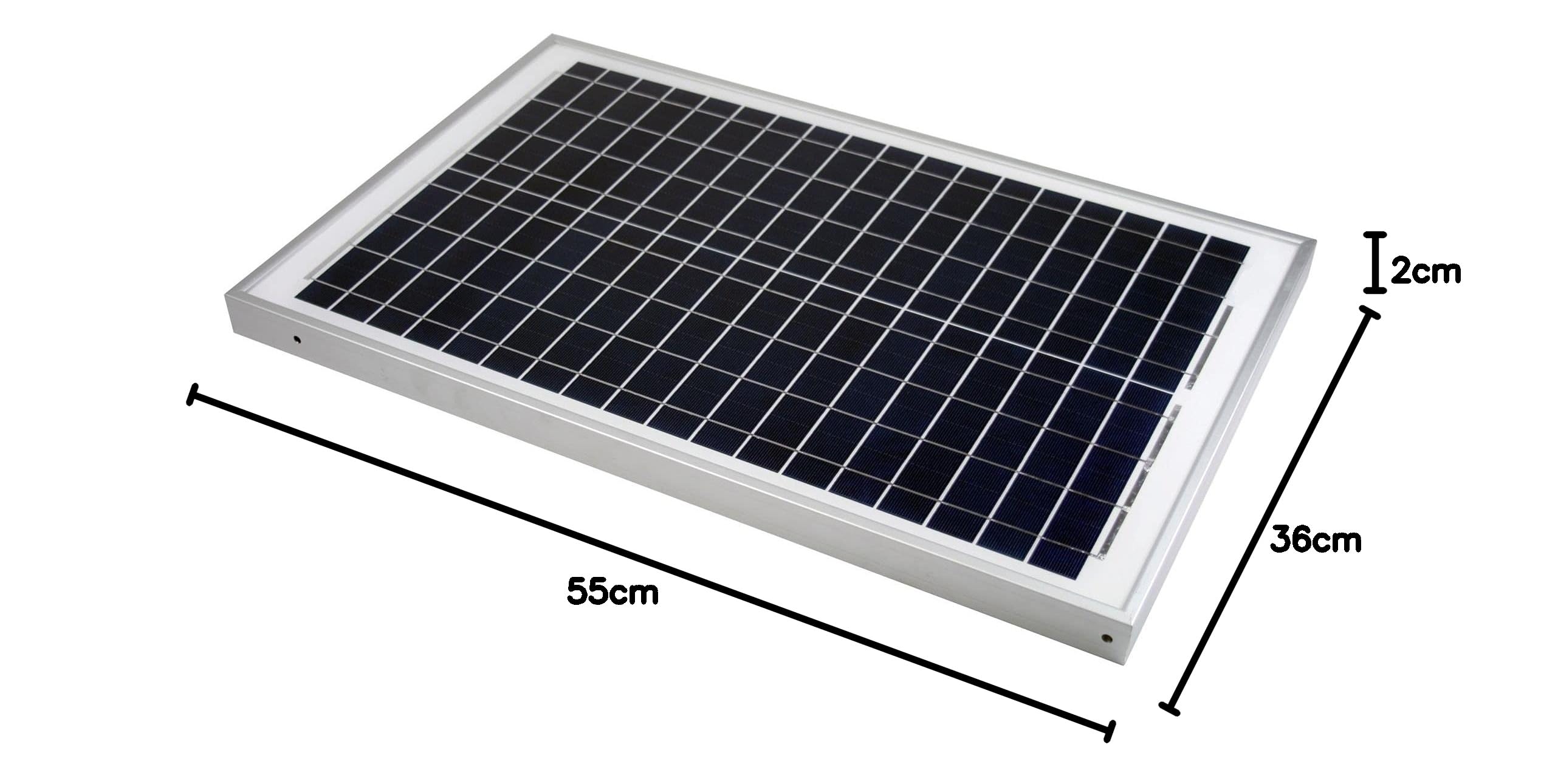 TEMPO DI SALDI Panneau solaire photovoltaïque monocristallin de 20 W 21 V avec pince à étau