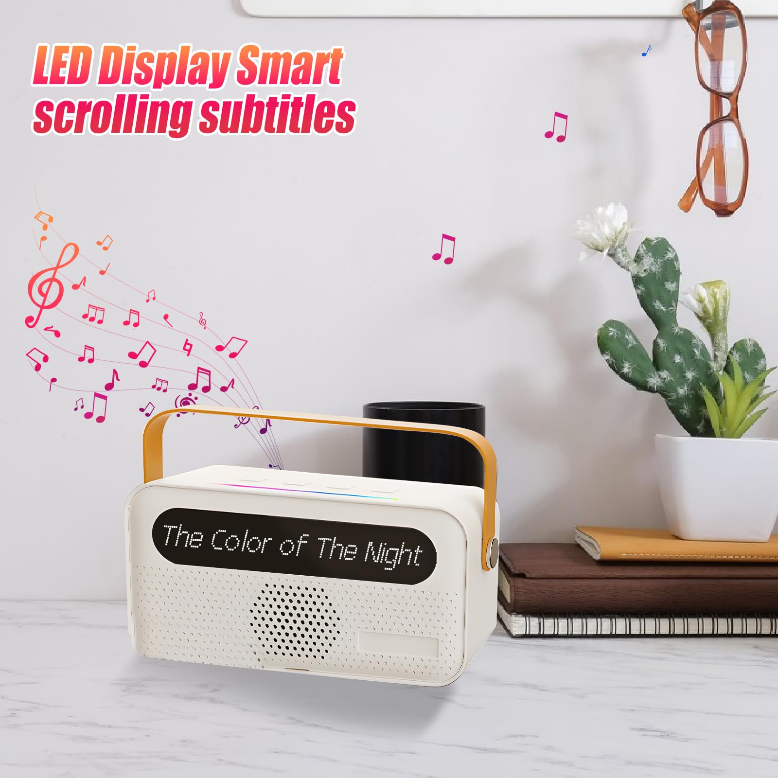 Máquina de karaoke para niños y adultos, altavoz Bluetooth portátil con 2 micrófonos inalámbricos, con pantalla de letras, para TV, fiesta en casa, regalo para niños, fiesta familiar de