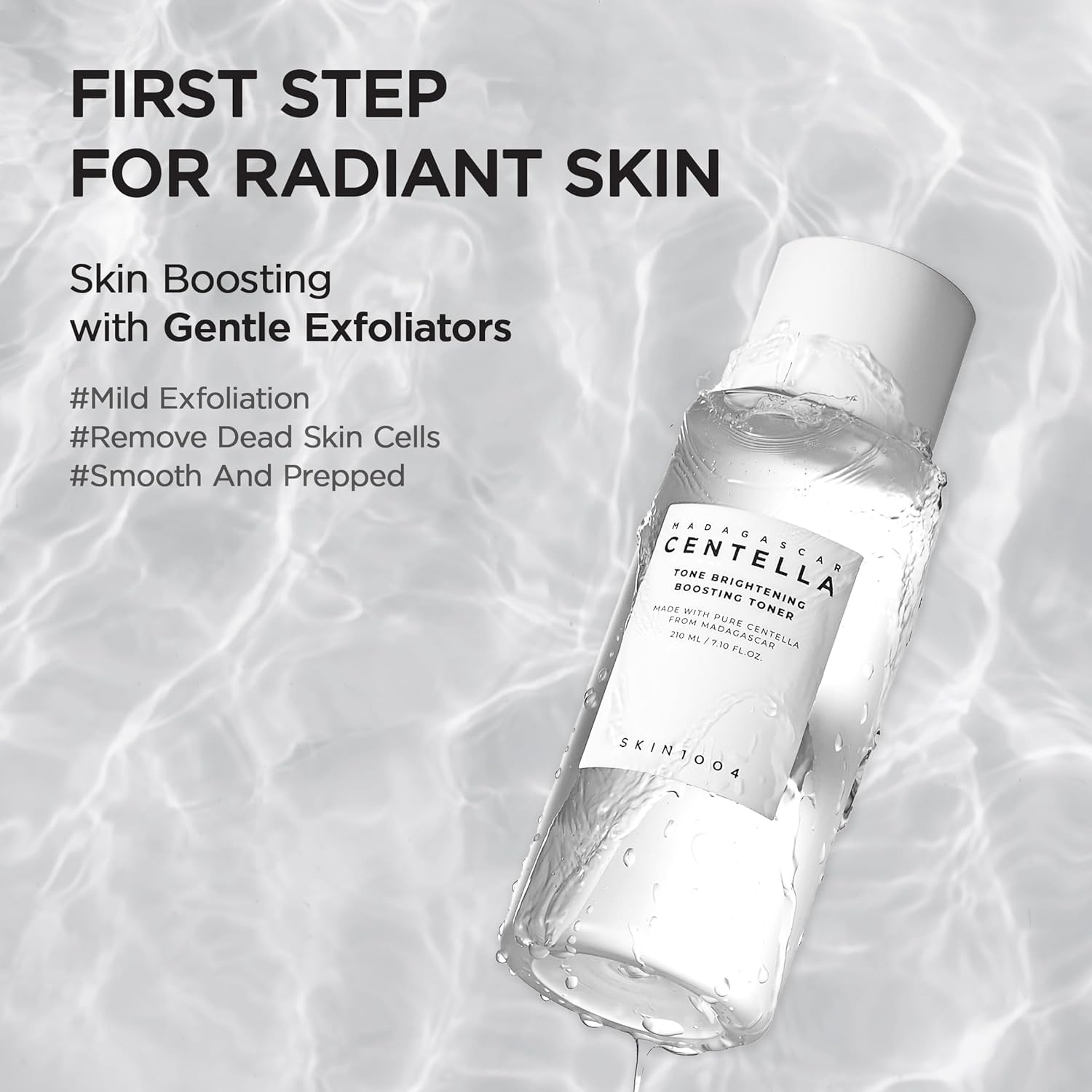 SKIN1004 Tone Balancing Boosting Toner, Korean Face Toner for Dark Spot, Centella Toner with Niacinamide & MadeWhite, Gentle Exfoliating, Radiant Skin, Daily Korean Skin Care, 7.10 fl.oz / 210ml - Image 2