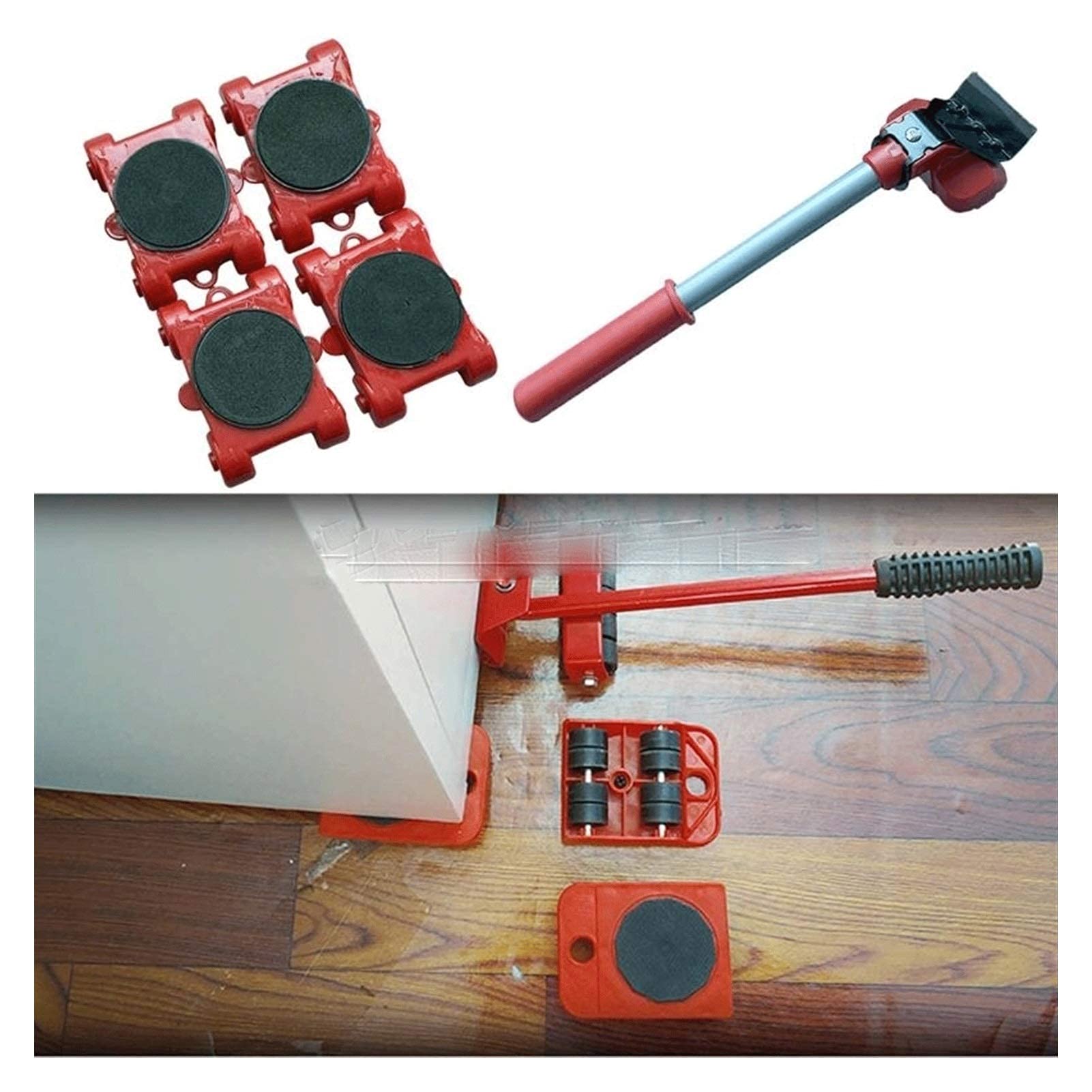 Trasportatore di mobili 4 Pezzi Si muove Mobili Strumento di Trasporto Shifter Ruota Mobile Dispositivo di Scorrimento Rullo di rimozione Strumenti in Movimento Pesante Solleva Facilmente Oggetti PE