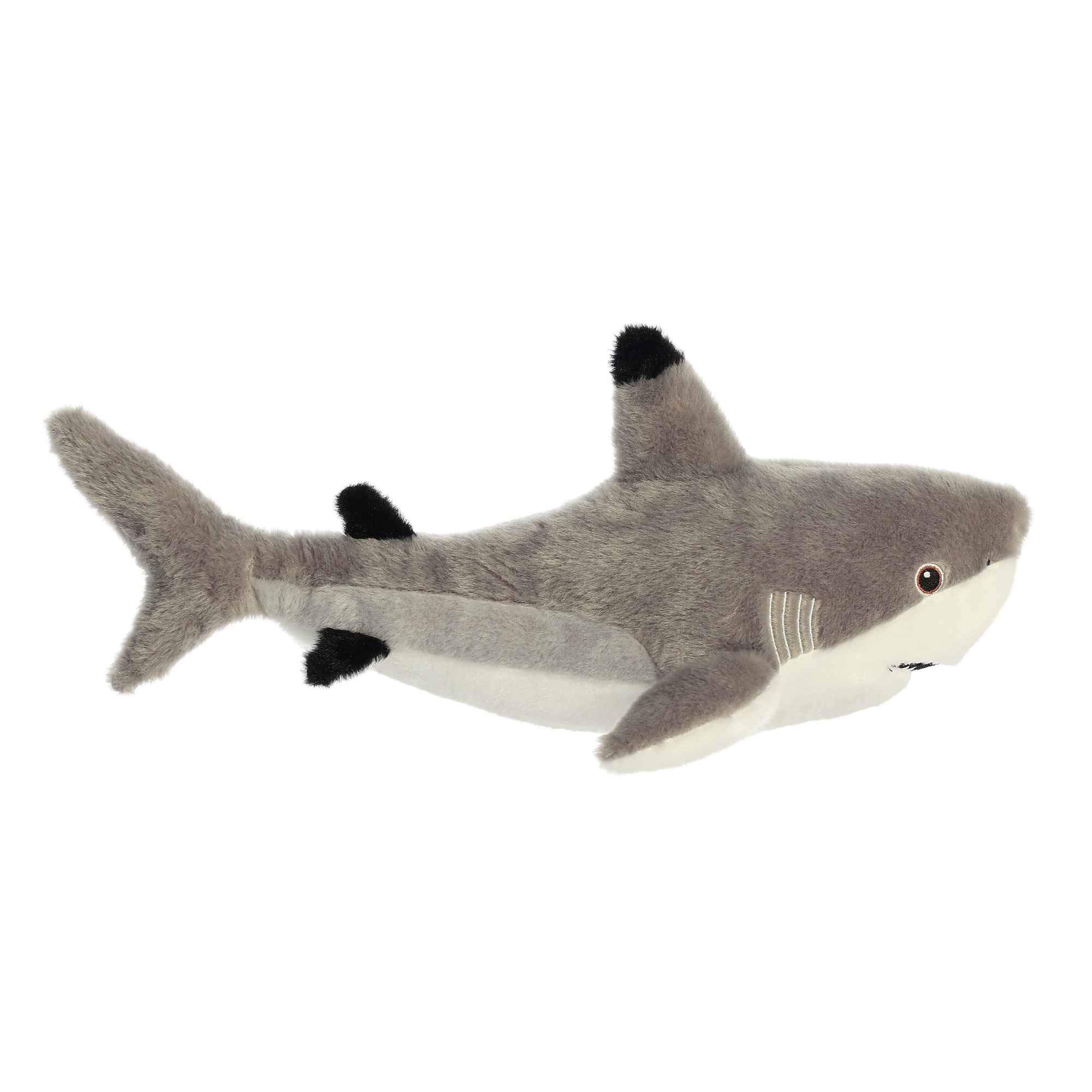 Aurora® Eco-Friendly Eco Nation™ Blacktip Shark wypchane zwierzę - świadomość środowiska - materiały z recyklingu - szary 38 cm