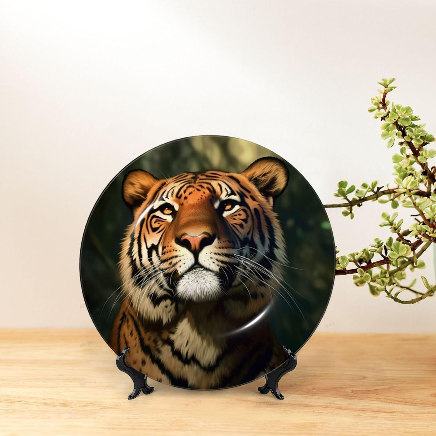 Decorative Plate Art Crafts Bone China Decorative Plate with Display Rack Souvenir Wall Decor Ceramic Ornaments Dinner Plates Ceramic Decoratives Plates for Home Office 10in