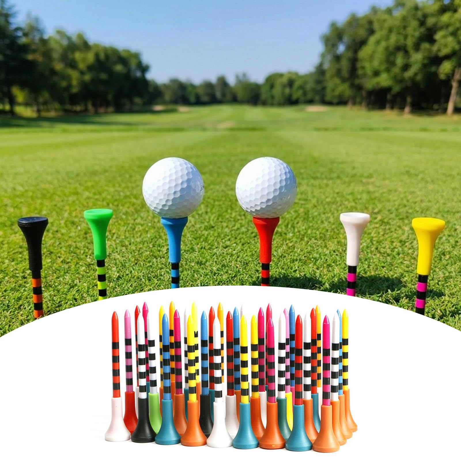 60 tees de golf de plástico, 83 mm, coloridos, accesorios duraderos para hombres y mujeres, entrenamiento de golf y ejercicio, té de golf para golfistas principiantes y profesionales
