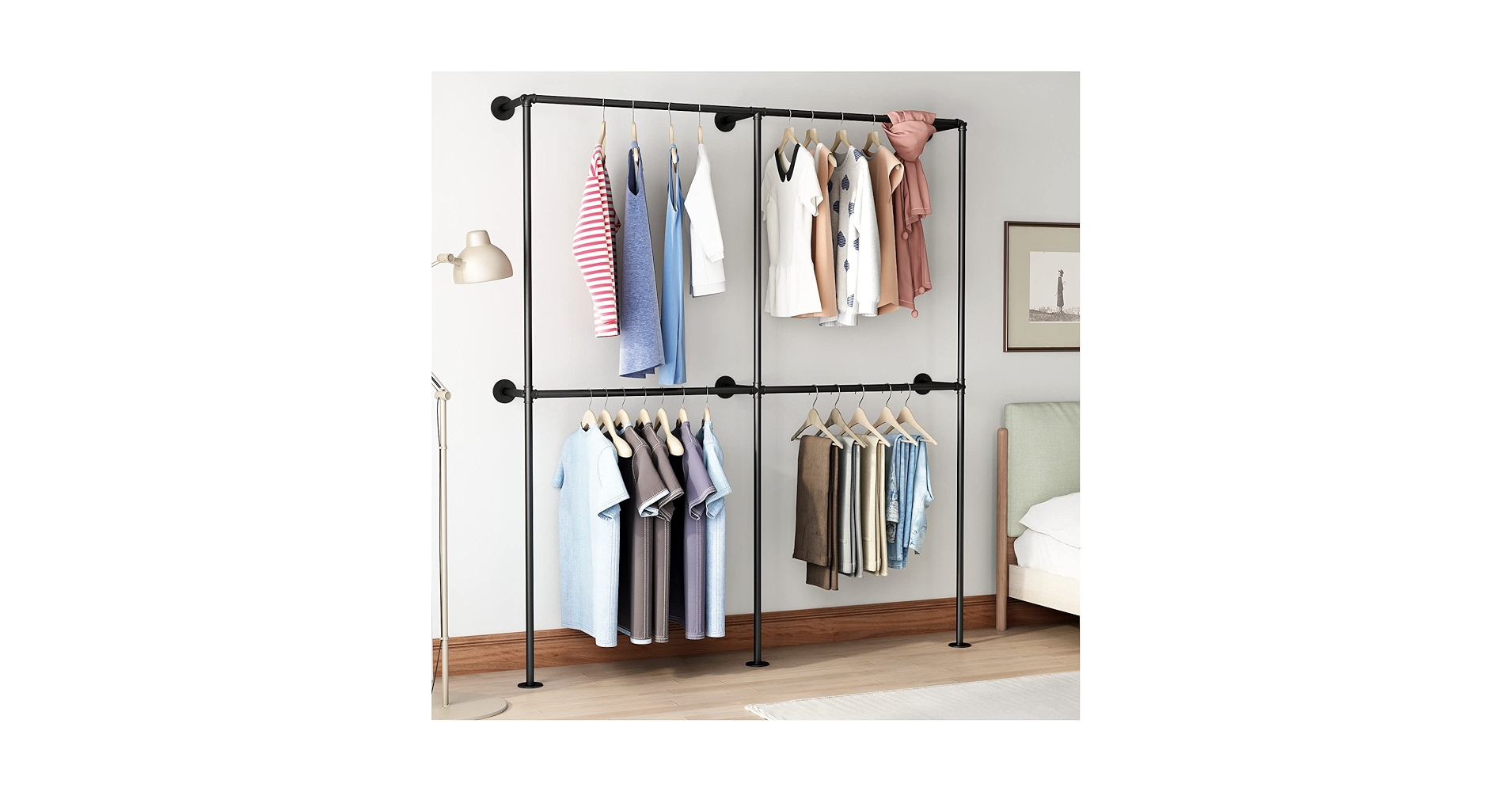 LIFE FURNITURE　IRON HANGER RACK Amazon.com: IronJiaZu Industrial Pipe Clothing Rack Wall