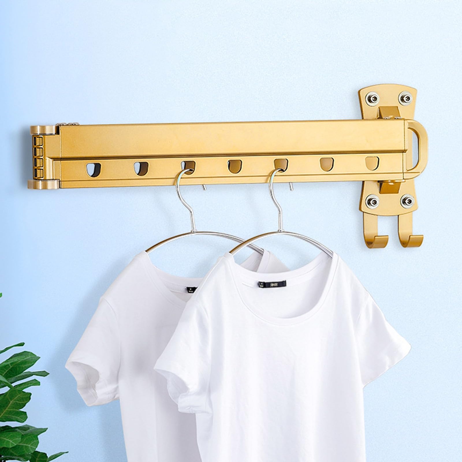 Stendibiancheria Pieghevole Metallo, Portatile Alluminio Stendibiancheria Da Parete,Stendibiancheria A Scomparsa Richiudibile per Interni O Per Esterni, per Balcone, Camera Da Letto, Cucina, Bagno ( C
