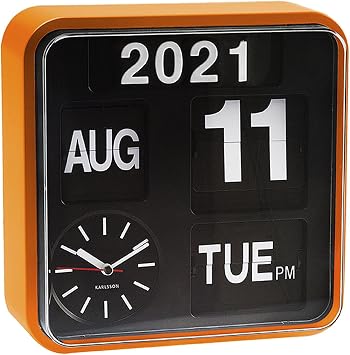 Karlsson, Wall Clock, Orange, 24.5x24,5x10cm