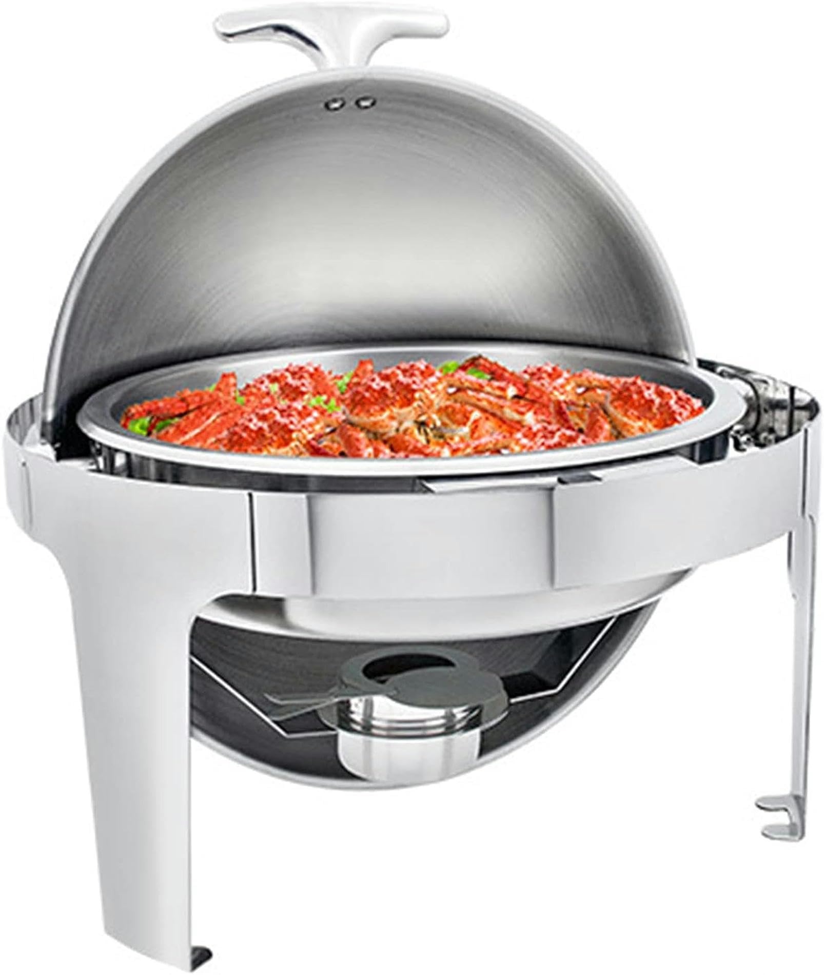 Scaldavivande - Set da Buffet Termico con pentola Calda, Piastra in Acciaio Inox con Coperchio in Vetro, Doppia Copertura in Acciaio per Eventi di Catering.