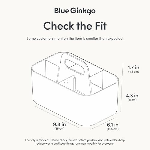 Miniatura 3 de BLUE GINKGO - Organizador apilable para baño, oficina, manualidades o suministros escolares, transportador portátil hecho en Corea (rectangular,