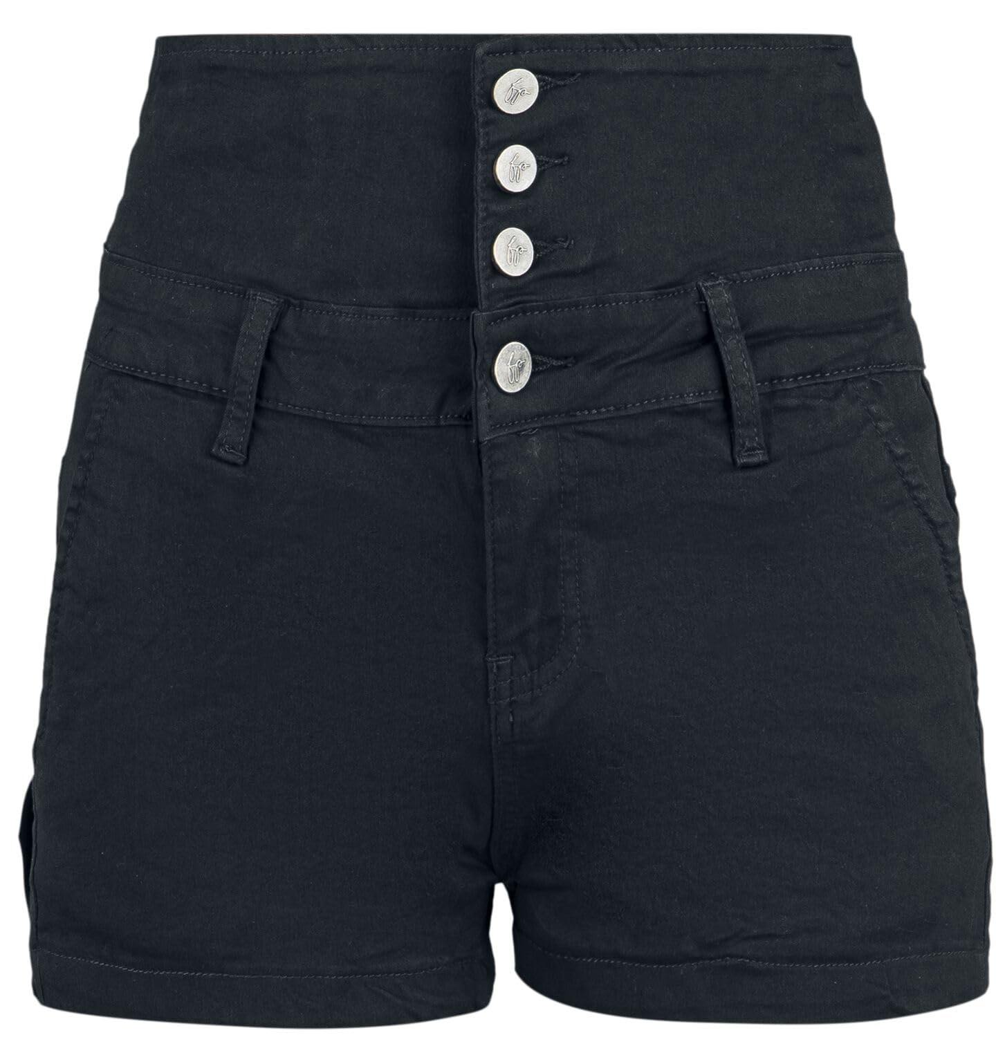 Forplay High Waist Denim Hot Pant Frauen Hotpant schwarz Basics, Streetwear