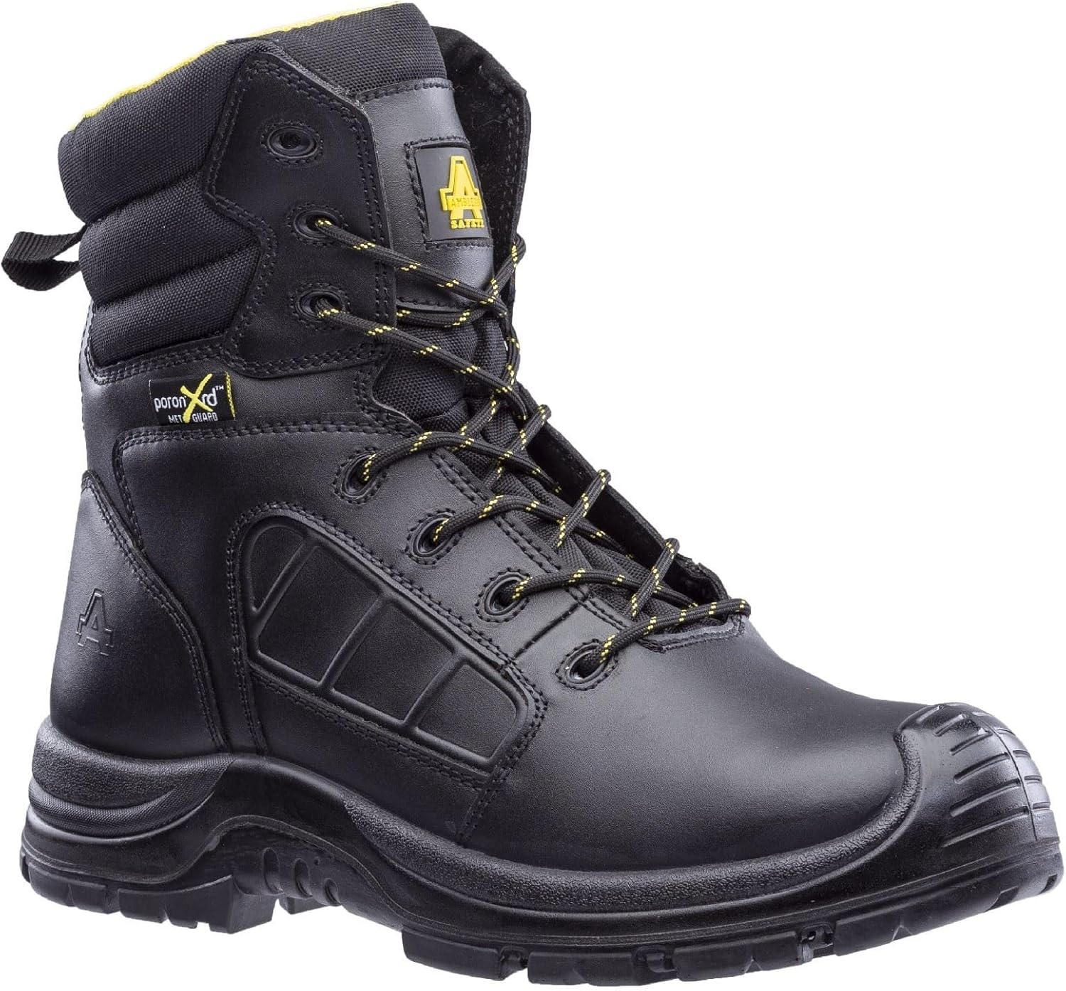 Amblers Safety Mens AS350C Berwyn Hi-Leg Waterproof Metal Free Metatarsal Safety Boot Black Size UK 6 EU 39