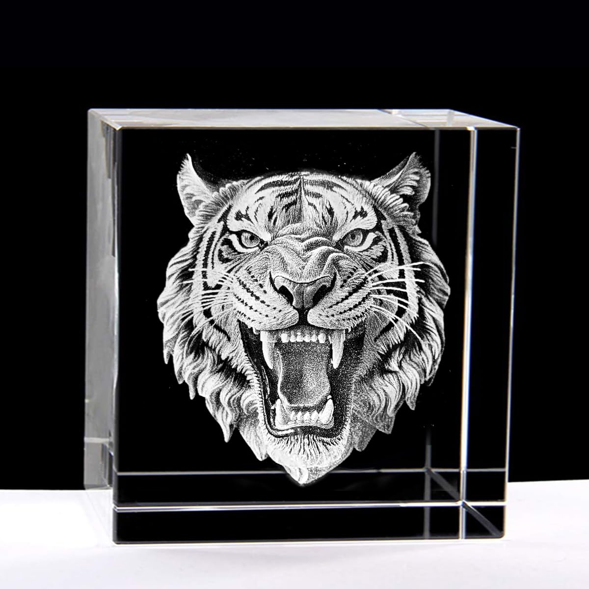 Presse-papier tigre en verre 3D, cadeau d'anniversaire original
