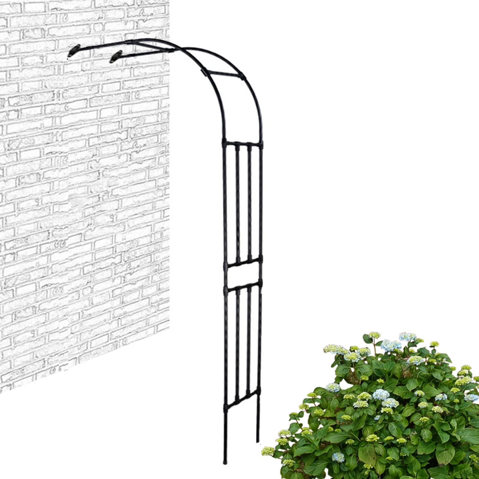 Demi-arche en métal de jardin cadre acier haute résistance résine noire