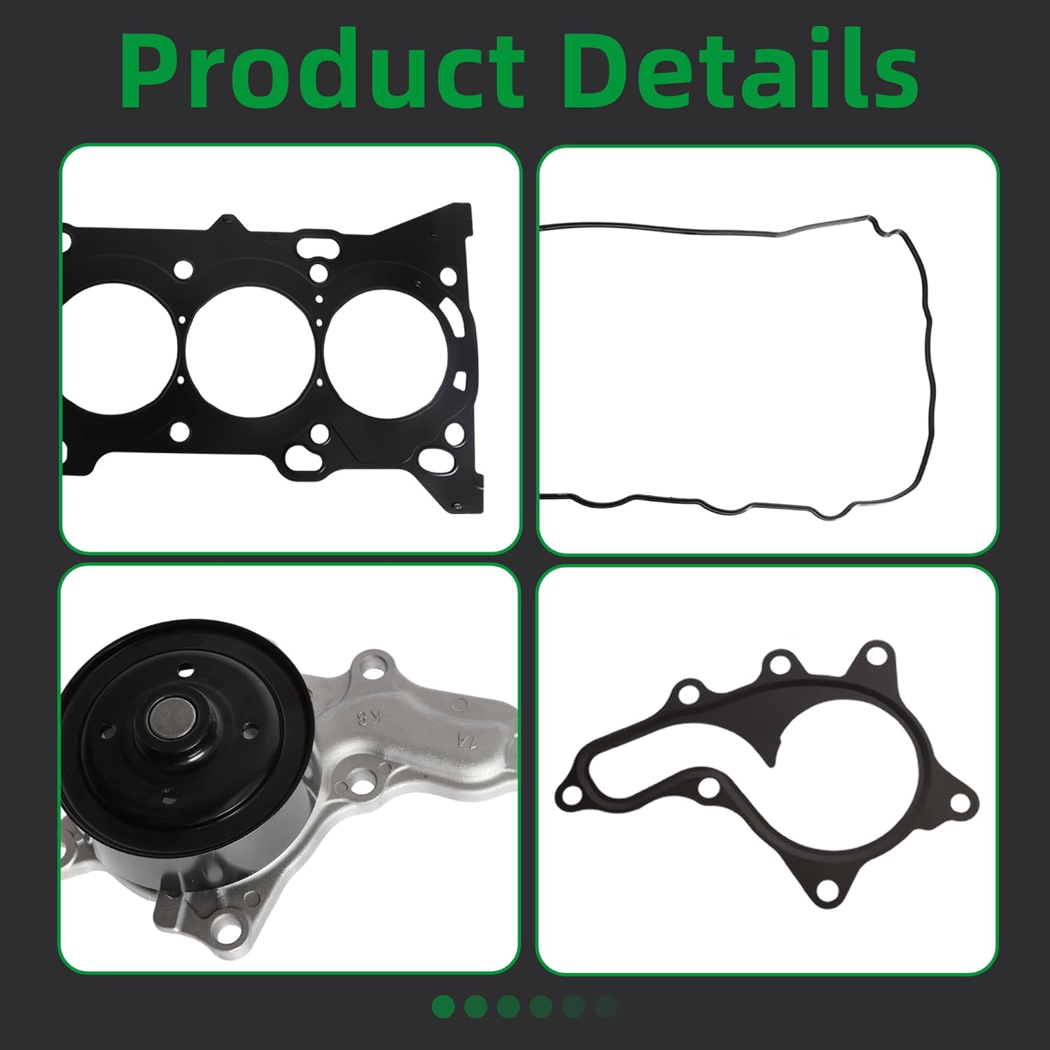 Engine Head Gasket Set & Timing Chain Kit w/Water Pump for Toyota Camry 2010-2014 for RAV4 2009-2011 2.5L L4, for Highlander/Sienna/Venza 2009-2014 2.7L L4 - HS26562PT, 13070-0V010, 13050-0V010