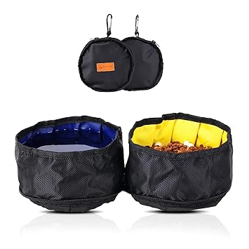 EassyHoo Collapsible Dog Bowls, Travel Dog Bowls for Camping, Portable Dog Water and Food Bowls, Lightweight & Waterproof Pet Travel Accessories, Pet Camping Gear for Outdoor, Walking and Hiking