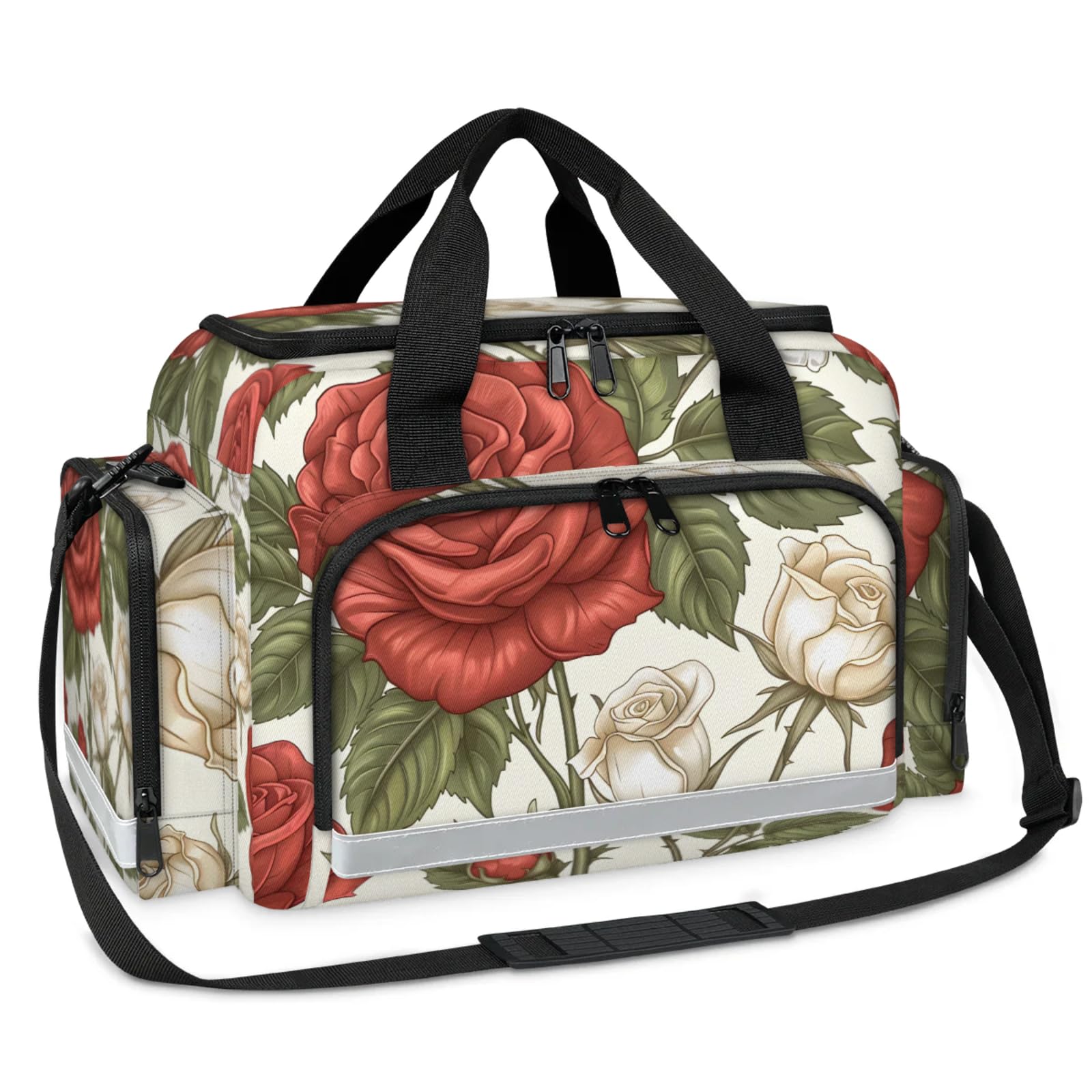 GzLeyigou First Aid Bags Empty, Lovely Rose Emergency Bag First Aid Kit Multiple Compartment Kit Carrier On Call Trauma Bag For Paramedics Emergency Medical Supplies Kit