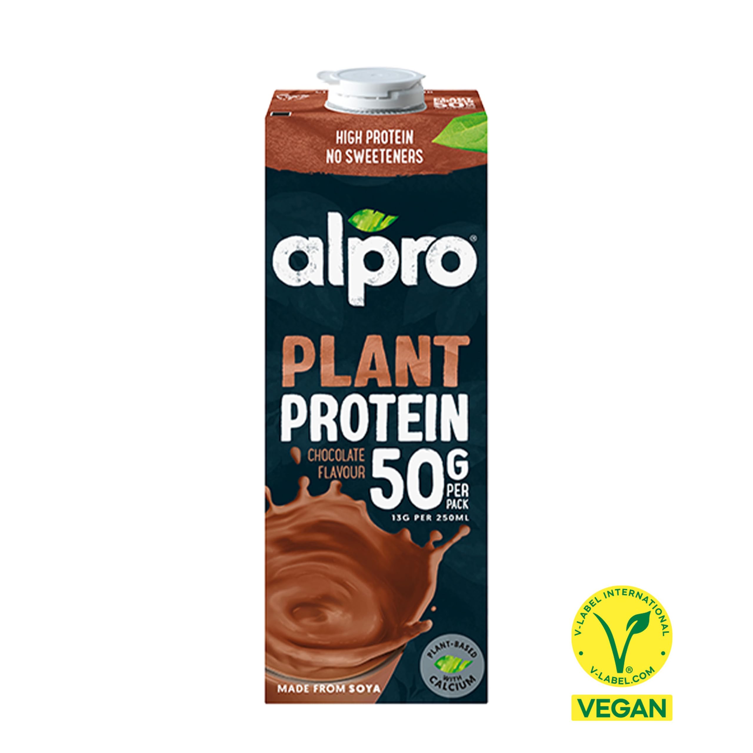 Alpro Bebida de larga duración a base de plantas con alto contenido de proteínas y soja, vegana, sin lácteos y sin lactosa, 1 litro (paquete de 8)