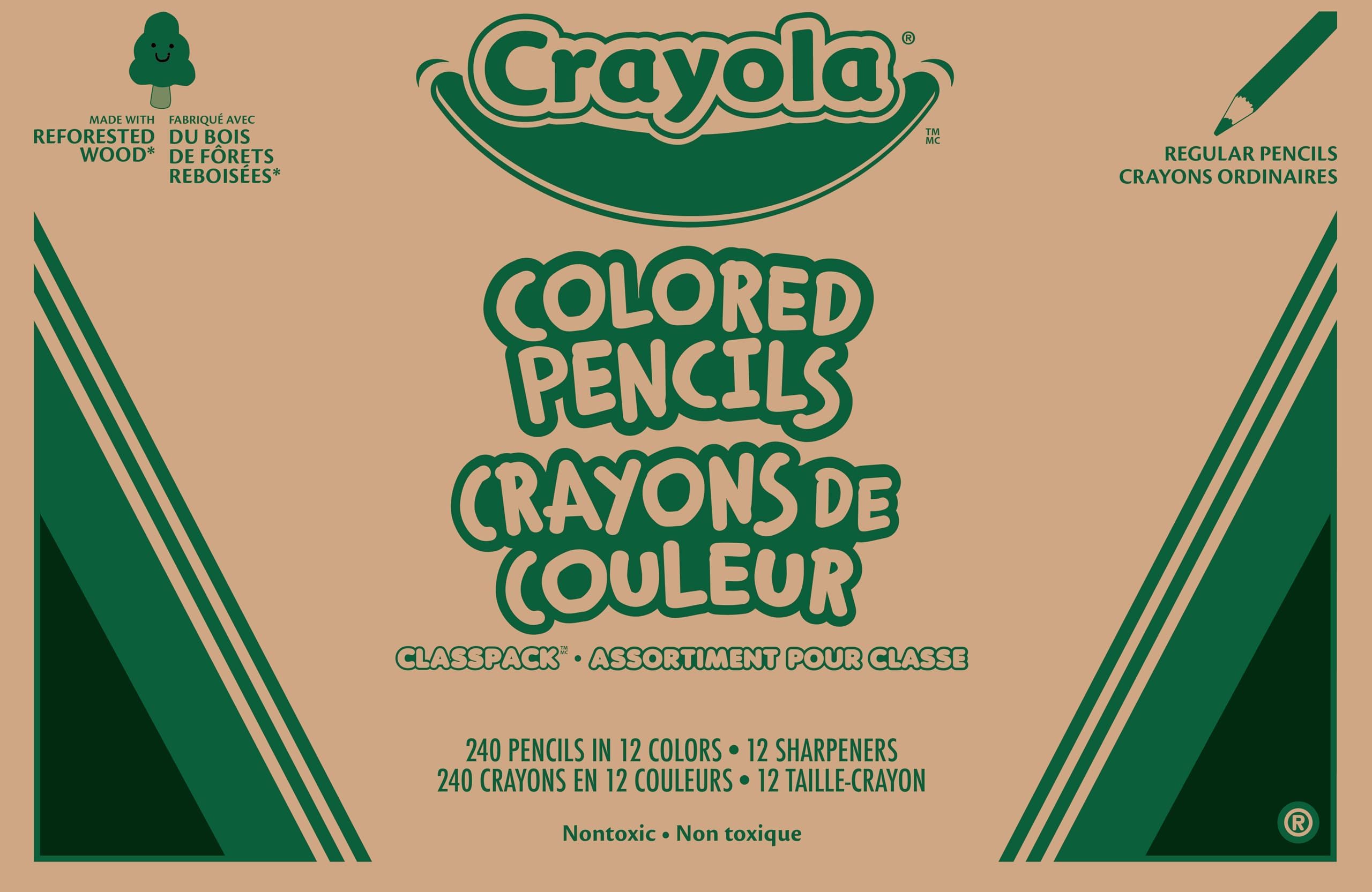Crayola Colored Pencils Classpack (240ct), Bulk Colored Pencils for Kids, 12 Colors, Coloring Supplies, Must Have Teacher Classroom Essentials for School