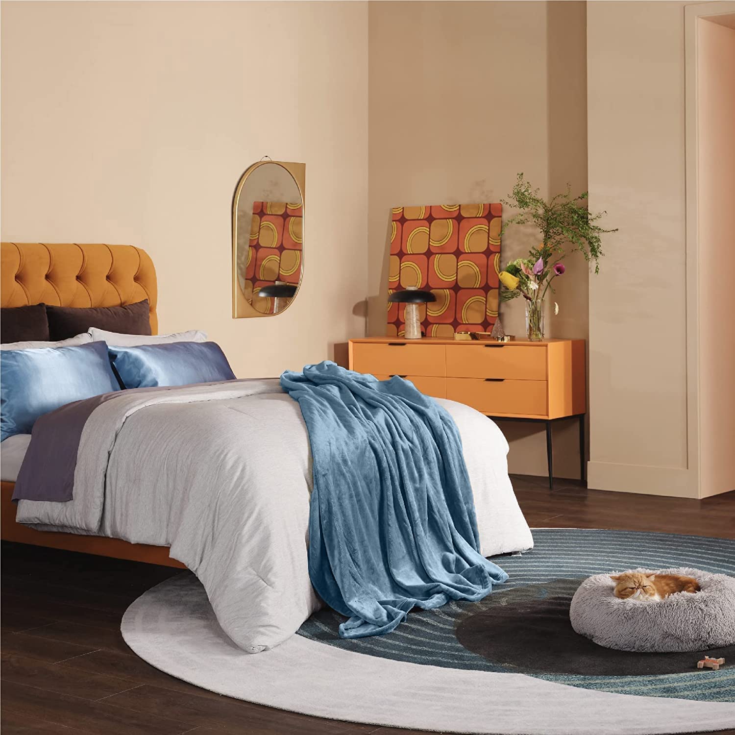 pd Pierre Donna Fleece Blanket for Bed - Sofa fleece blanket bed throw 300 GSM (Sophire Blue)