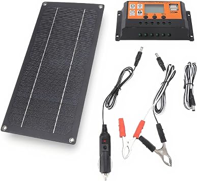 Luocute 60W Solar Panel, High Efficiency Monocrystalline Silicone Solar Panel Kit, 12V 24V Controller, RV Boat, Lightweight, Energy Saving Kit with Steady Output for Multiple Applications