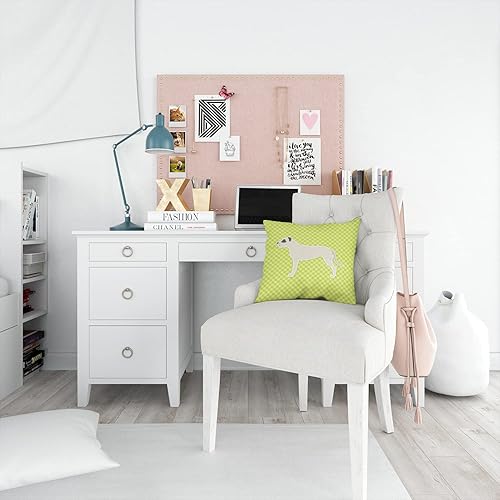 Miniatura 4 de Caroline's Treasures BB3867PW1414 Dogo Argentino Checkerboard - Almohada decorativa de tela verde lavable a máquina, almohada decorativa para