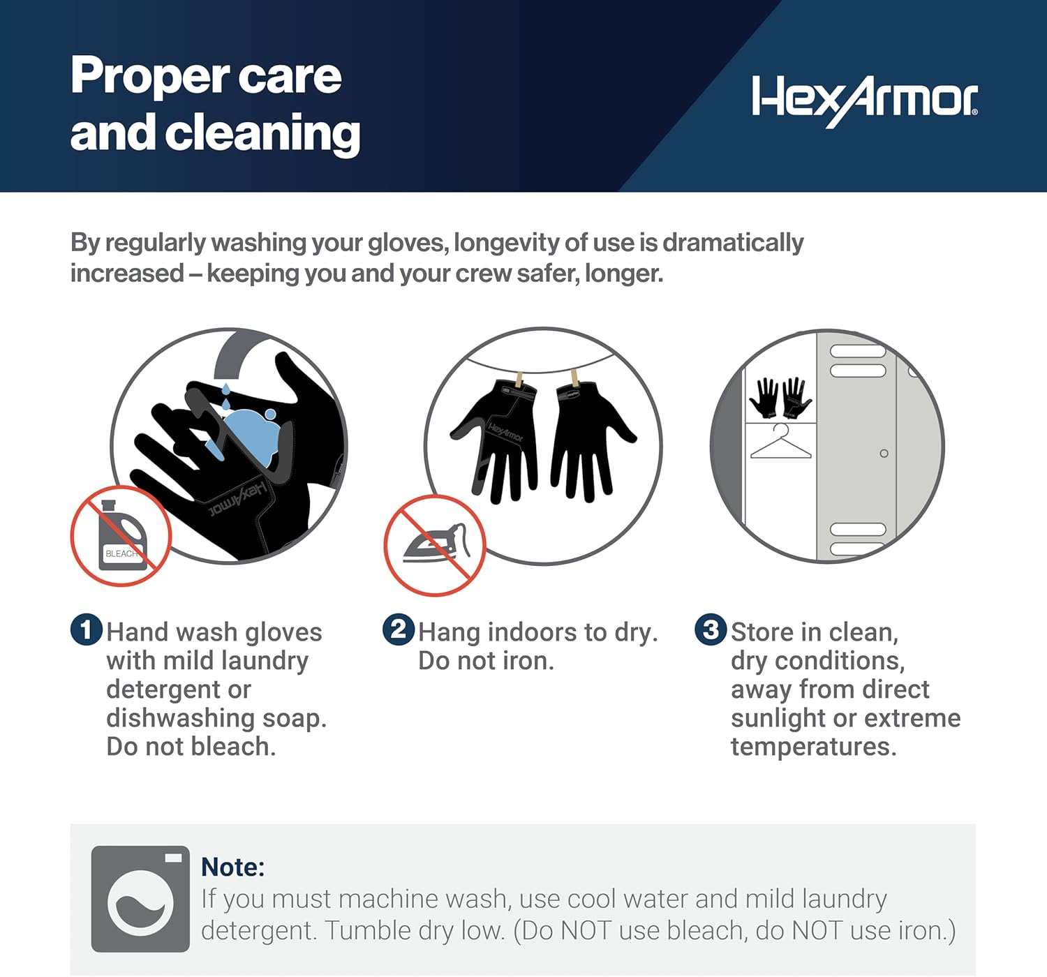 HexArmor Law Enforcement Search Safety Tactical Work Gloves, HexBlue 2132 Series - Image 4