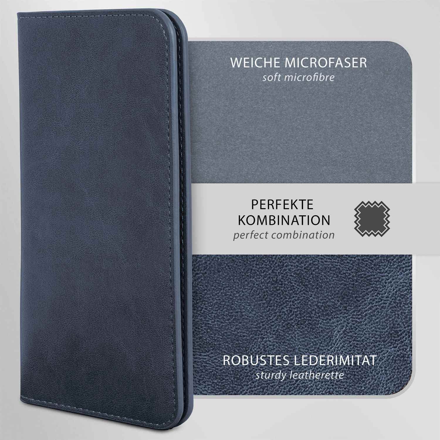 MoEx Custodia A Portafoglio In Pelle Vegana Per Xiaomi Mi 10T / Mi 10T Pro - Protezione 360° Blu Scuro
