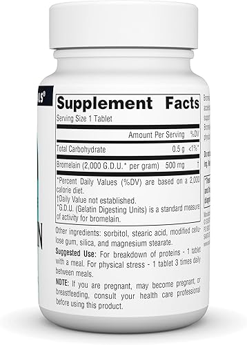 Miniatura 2 de SOURCE NATURALS Tableta de bromelina 2000, 60 unidades