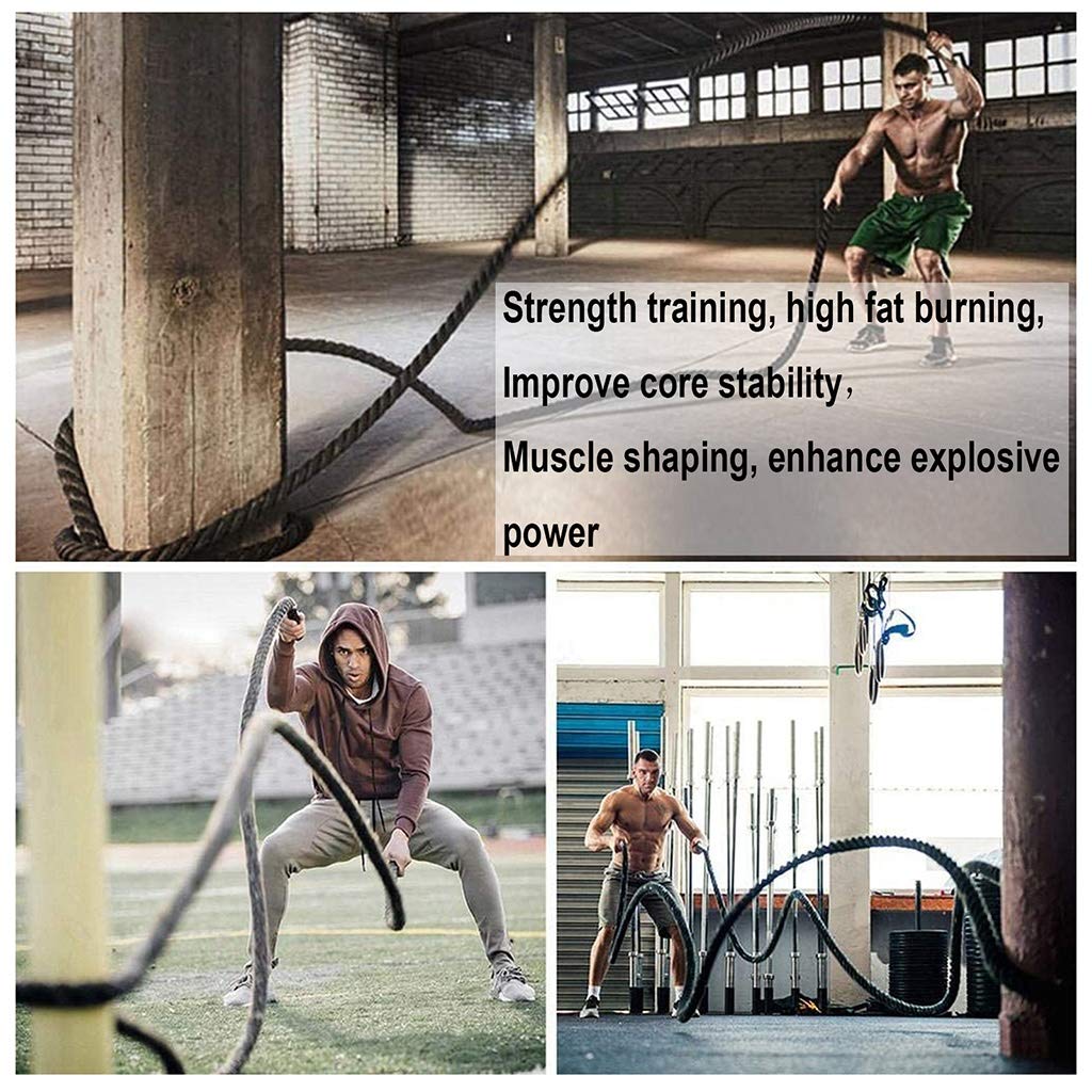 Battle Rope Hua Outdoor Sports Training Battle Seil, 38mm / 50mm, 9m / 12m / 15m Fitness Seil, Männlich Und Weibliche Ganzkörper-Muskelkern-Kraft-Trainingsseil, 100% Neues Polyester