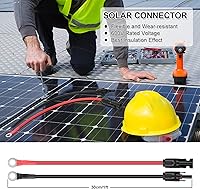 Vista 4 de iGreely Cable de calibre 10, cable solar a anillo tórico, kit de adaptador de panel solar, conector de cable para controlador de carga solar de RV