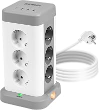 Duronic ET12C Power Strip 12 Outlets and 3 USB A Ports and 1 USB C Port (3A