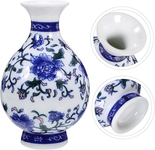 Miniatura 4 de Florero de porcelana azul y blanco de escritorio, adornos de cerámica, mini jarrones de cerámica, florero de arte, jarrones, jarrones decorativos,
