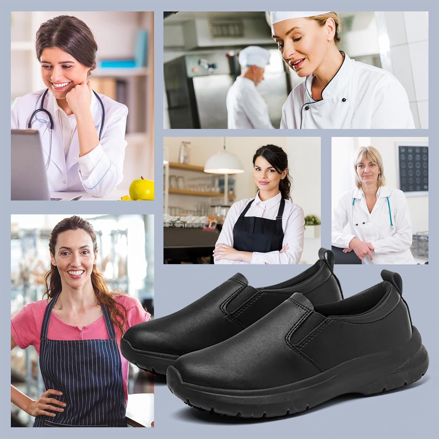Women's Non-Slip Work Shoes Suitable for Catering Staff, Crew, Medical Staff, Waterproof, Lightweight and Comfortable - Image 7